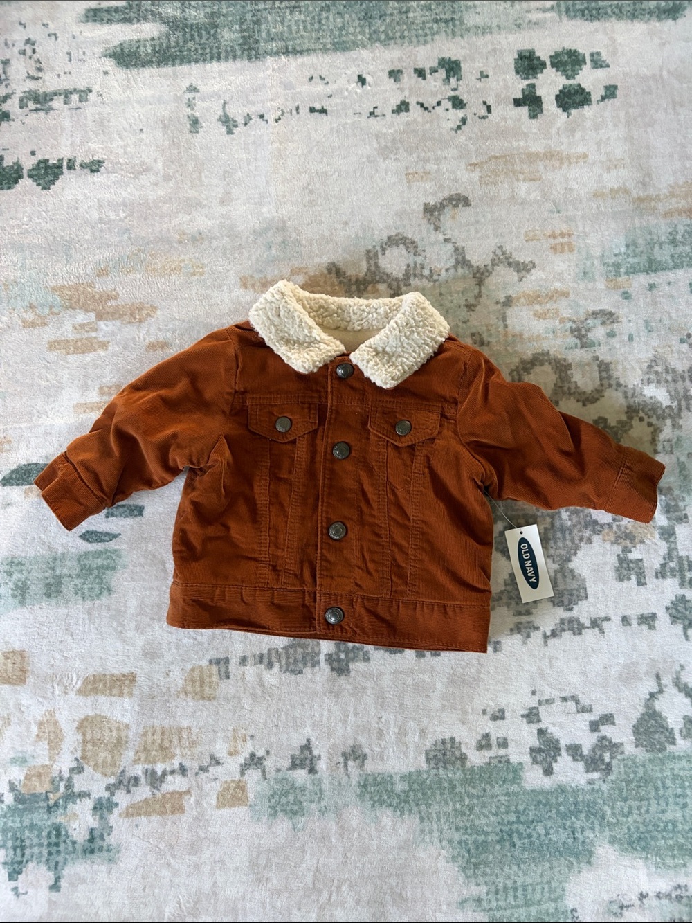 Old Navy Rust Brown Sherpa-Trim Kids Jean Jacket